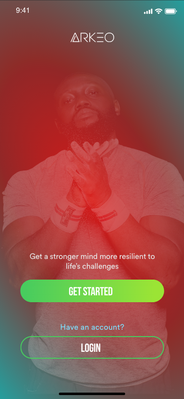 Arkeo app welcome screen