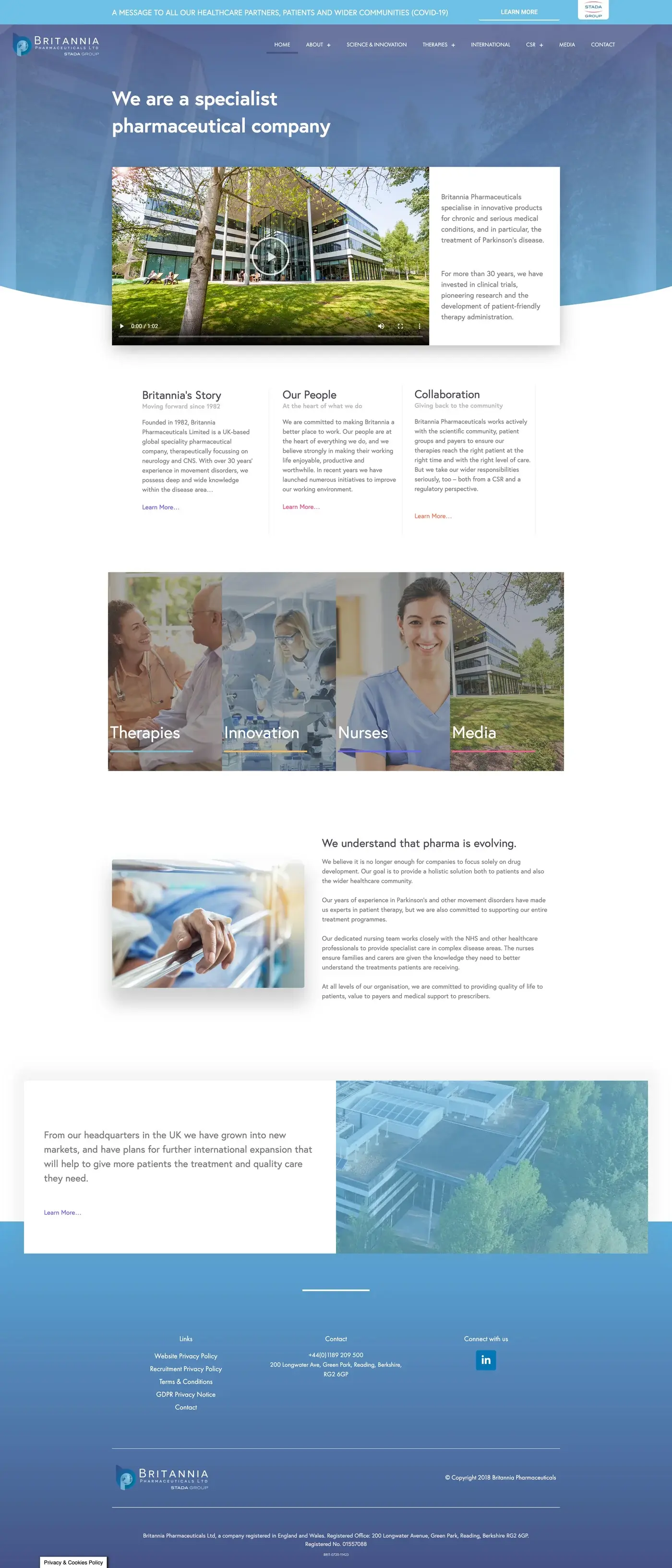 Top of Andrew Balerdi’s Britannia homepage redesign, preserved in the 2020 archive