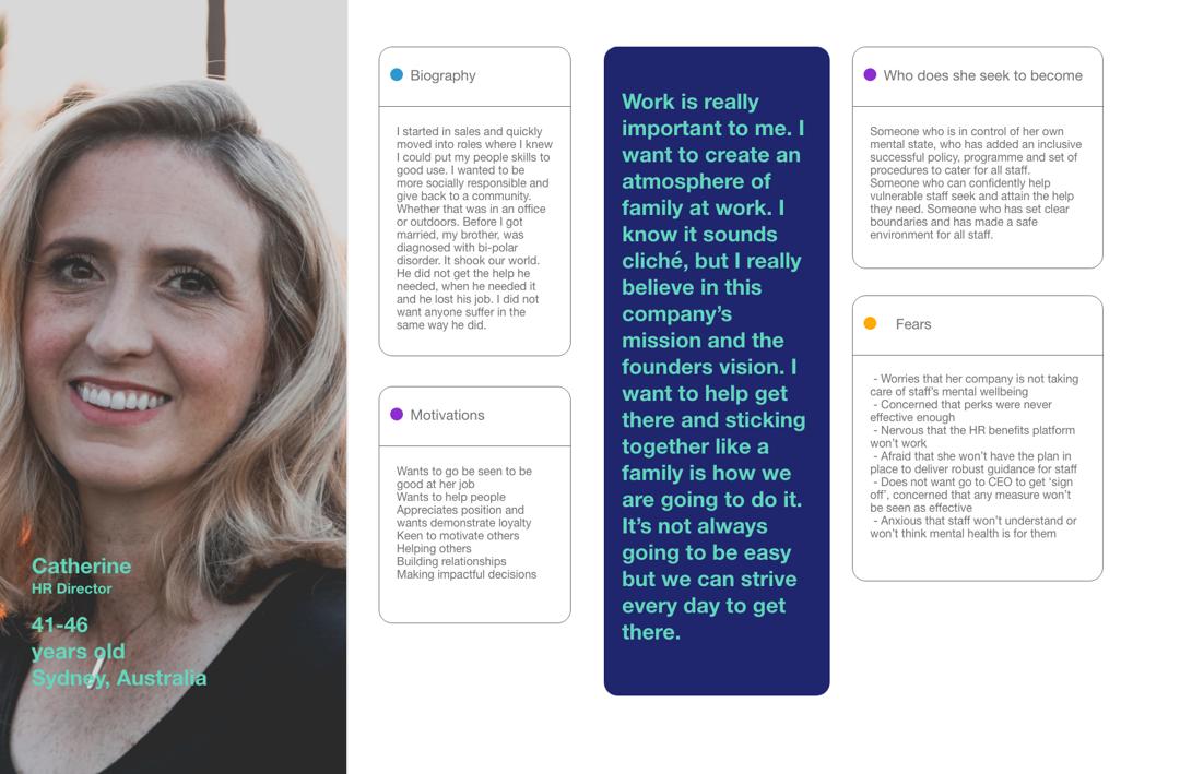 User persona — Catherine, HR Director