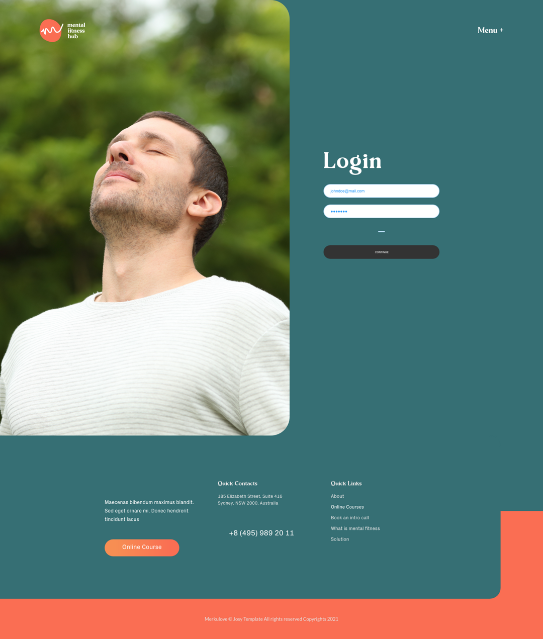 Web design — login page