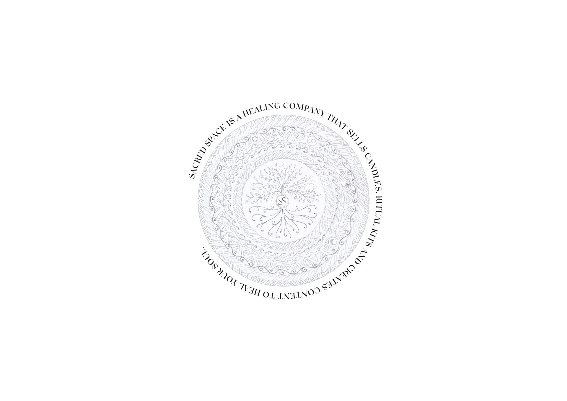 Logo V1 — raw mandala sketch, no branding